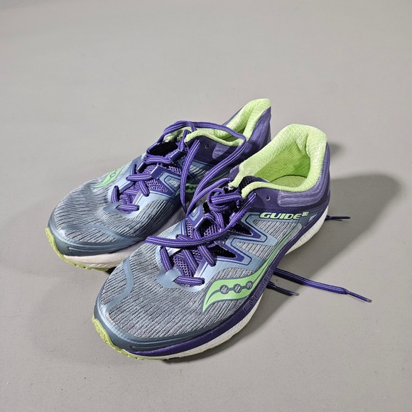 Saucony Shoes - Saucony Guide ISO Running Shoes Womens‎ 7.5 Purple Grey Lime S10415-1 Stability